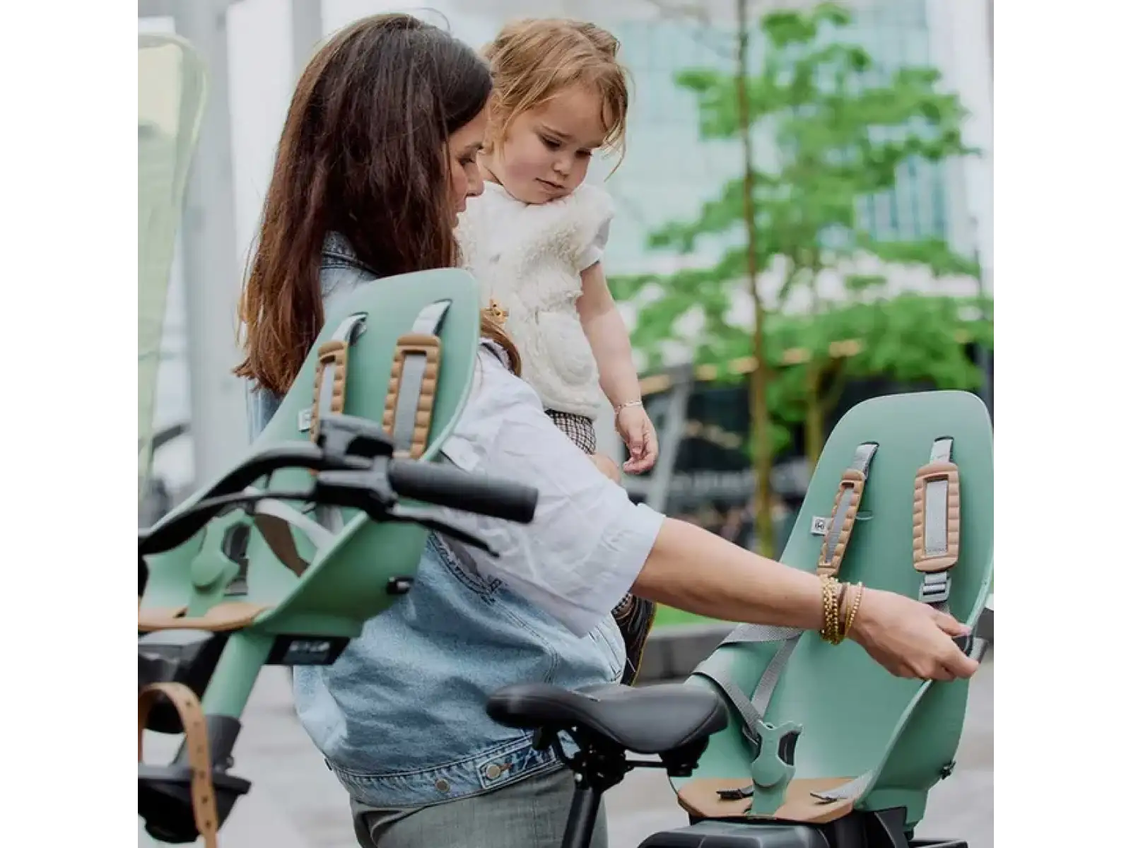 Urban Iki Ta-ke zadná sedačka na bicykel pre MIK nosiče Icho Green/Kurumi Brown
