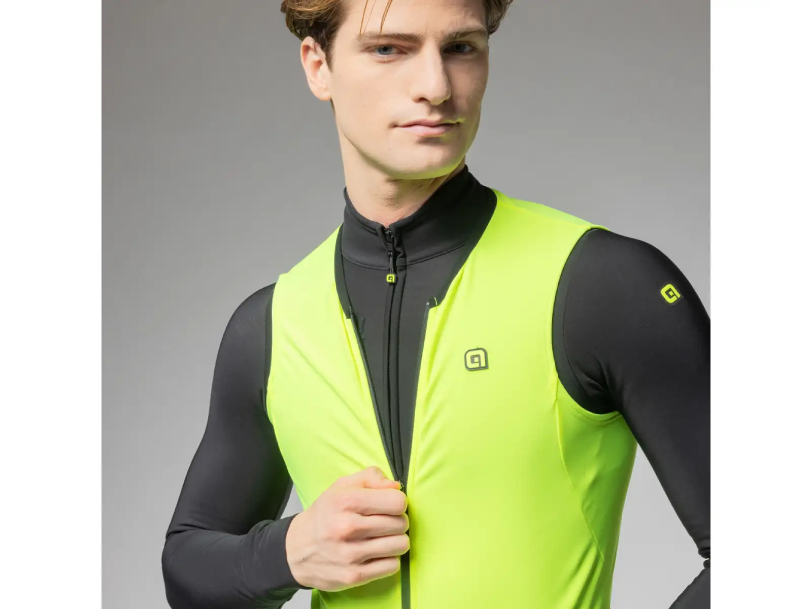 Alé PR-E Thermo 2.0 pánska cyklistická vesta Fluo Yellow