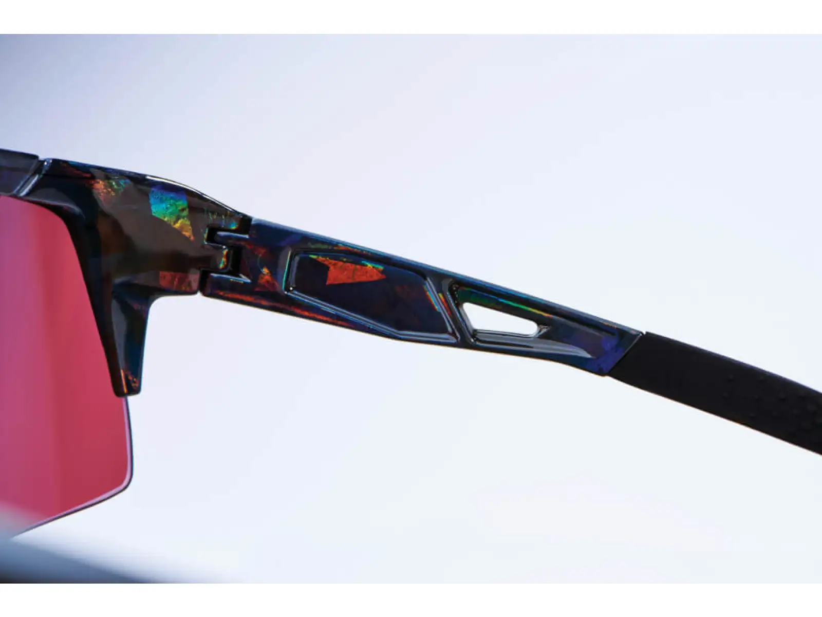 100% SPEEDCRAFT cyklistické okuliare Black Holographic/Hiper blue Multilayer Mirror Lens