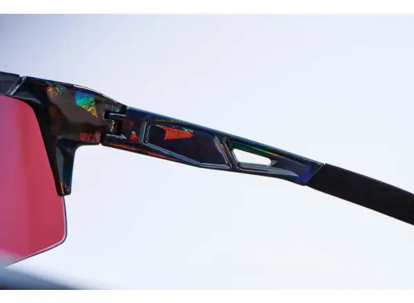 100% SPEEDCRAFT cyklistické okuliare Black Holographic/Hiper blue Multilayer Mirror Lens