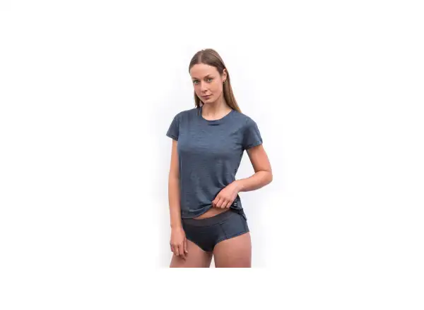 Sensor Merino Lite dámske funkčné tričko krátky rukáv Mottled Blue