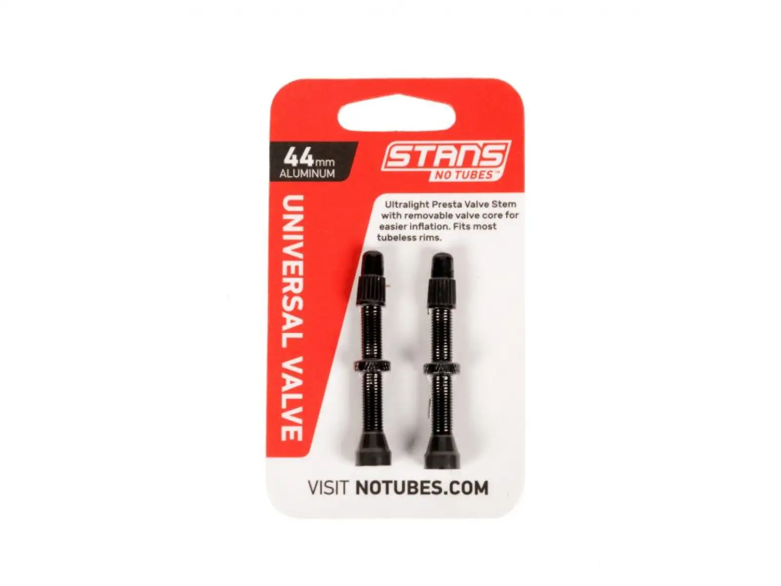 No Tubes Universal Tubeless Alu ventily 44 mm - pár