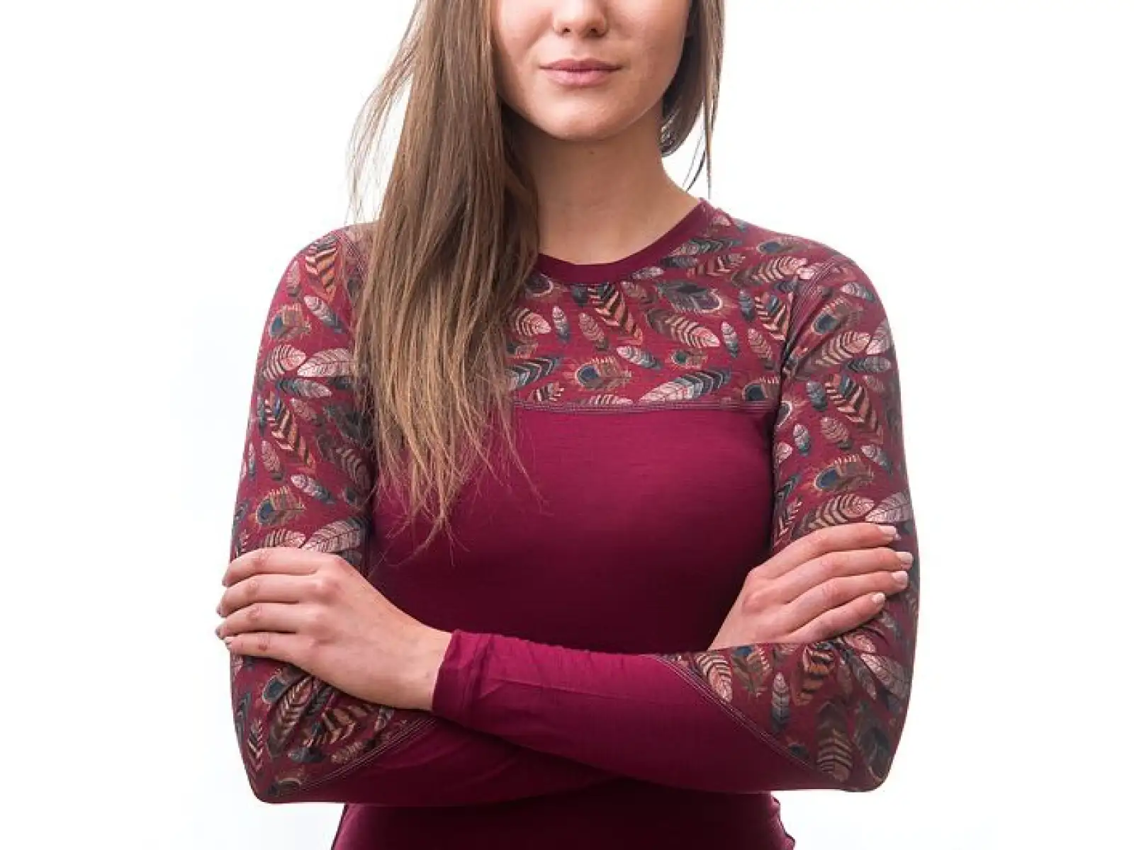 Senzor Merino Impress dámske tričko dlhý rukáv Lilla/Feather