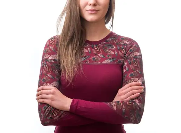 Senzor Merino Impress dámske tričko dlhý rukáv Lilla/Feather