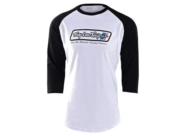 Troy Lee Designs Go Faster Raglan pánske tričko s 3/4 rukávmi bielo-čierne