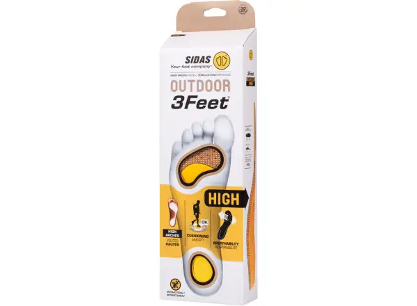 Sidas 3Feet Outdoor High vložky do topánok vysoká klenba 1 pár