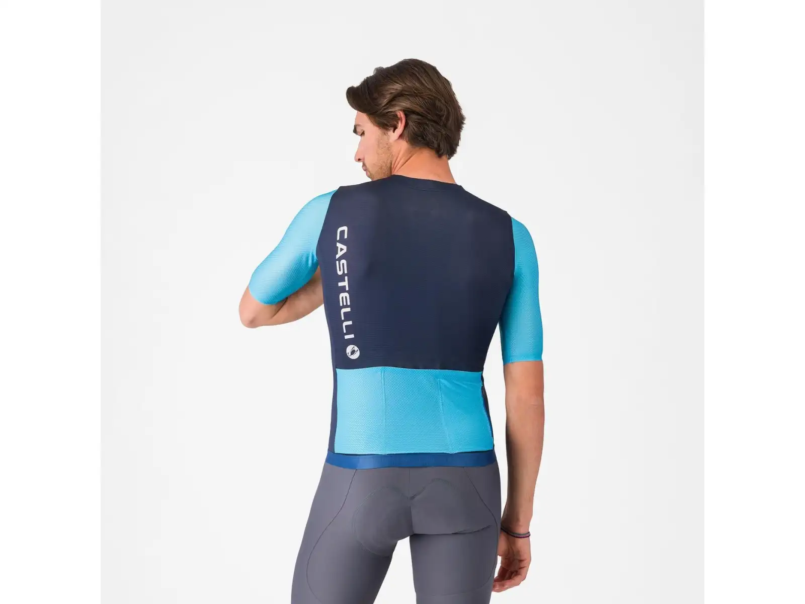 Castelli Corretto pánsky dres krátky rukáv Belgian Blue/Blue Fiamma-White