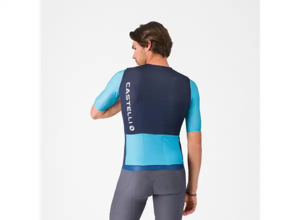 Castelli Corretto pánsky dres krátky rukáv Belgian Blue/Blue Fiamma-White
