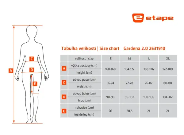 Etape Gardena 2.0 dámske zateplené kraťasy čierna