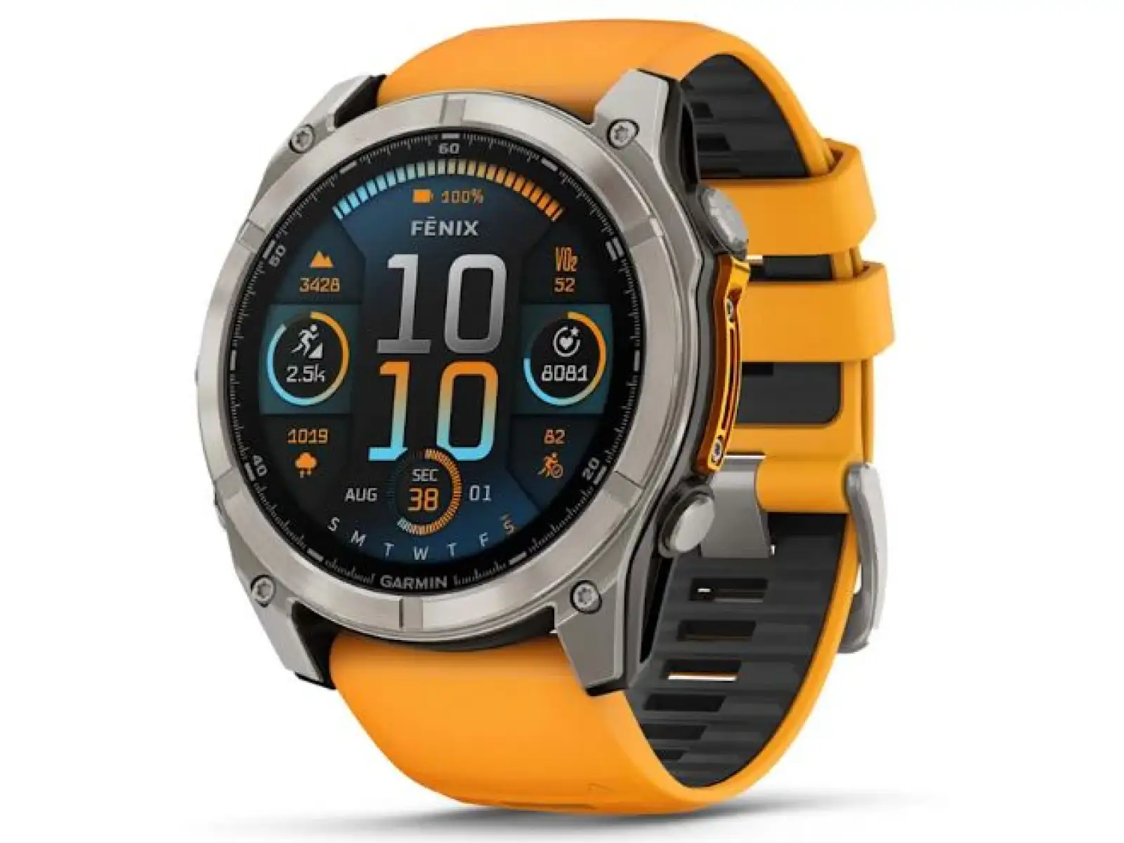 Garmin fenix 8 - 51 mm AMOLED Sapphire inteligentné hodinky Titanium Orange/Graphite