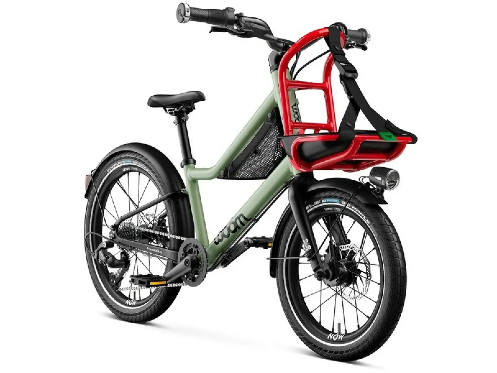 Woom 4 NOW detský bicykel 16" Moss green/formular red