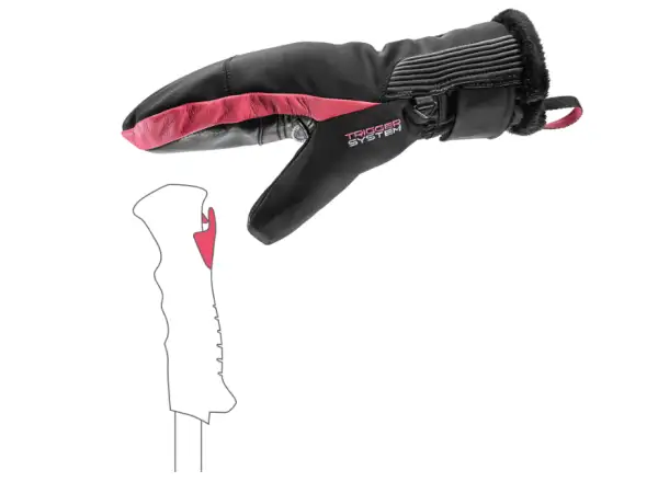 Leki Vallarta 3D Women Mitt dámske palčiaky Black-Rose