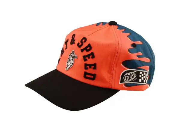 Troy Lee Designs Unstructured Curved Finish Line šiltovka Coral/Blue