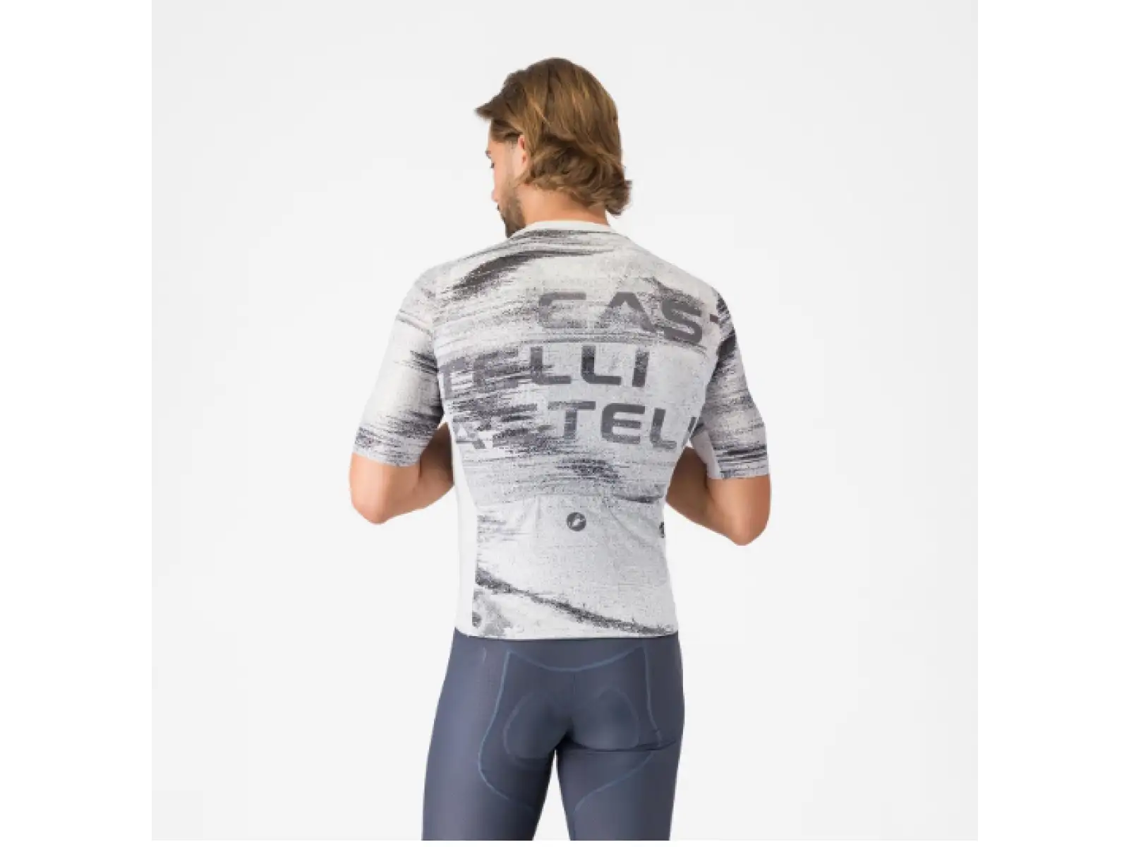 Castelli Stratus Logo pánsky dres krátky rukáv White/Smoky Gray