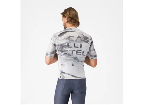 Castelli Stratus Logo pánsky dres krátky rukáv White/Smoky Gray