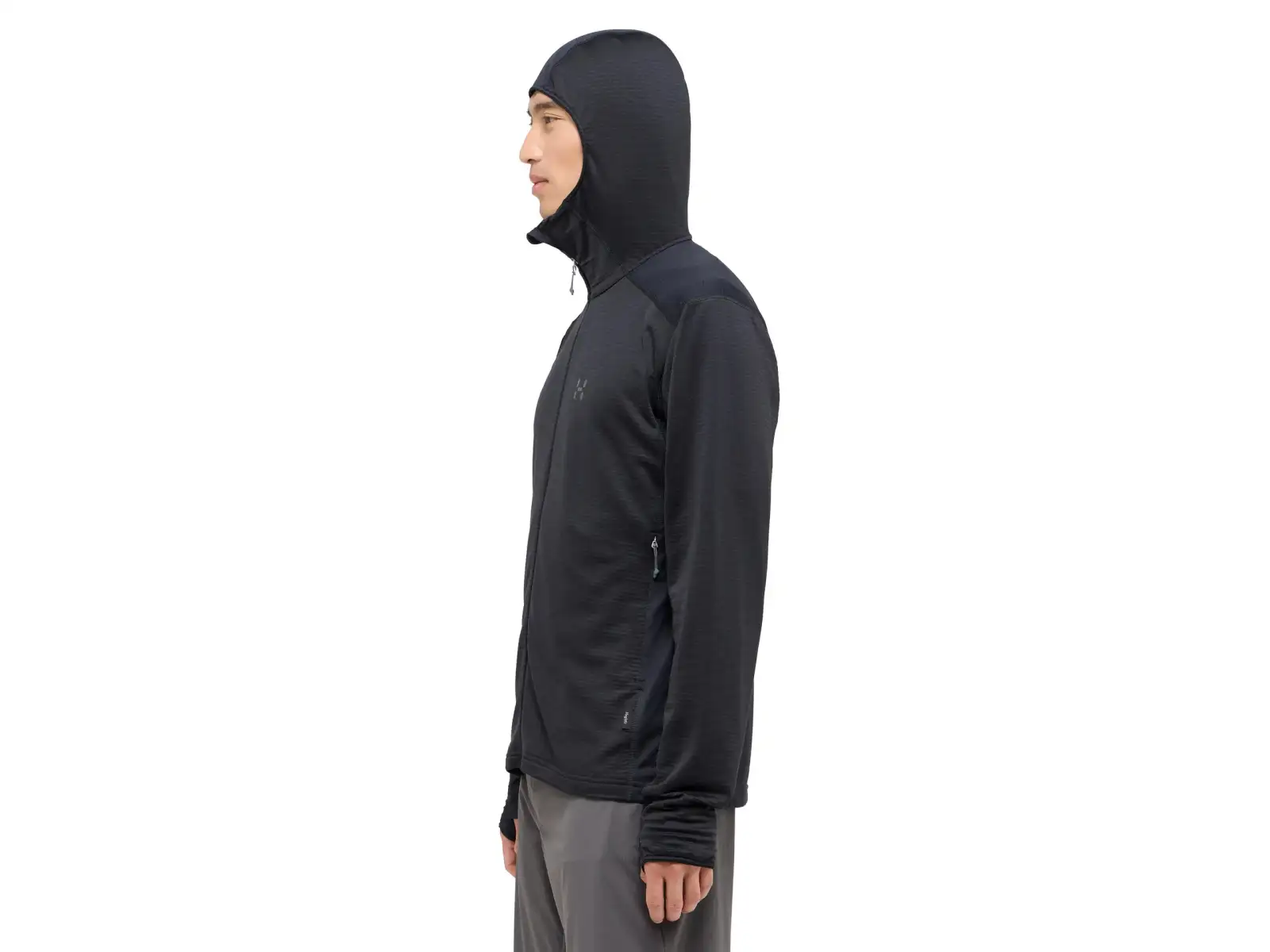 Haglöfs L.I.M Mid Multi Hood pánska mikina True Black