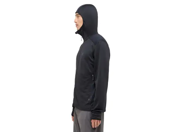 Haglöfs L.I.M Mid Multi Hood pánska mikina True Black