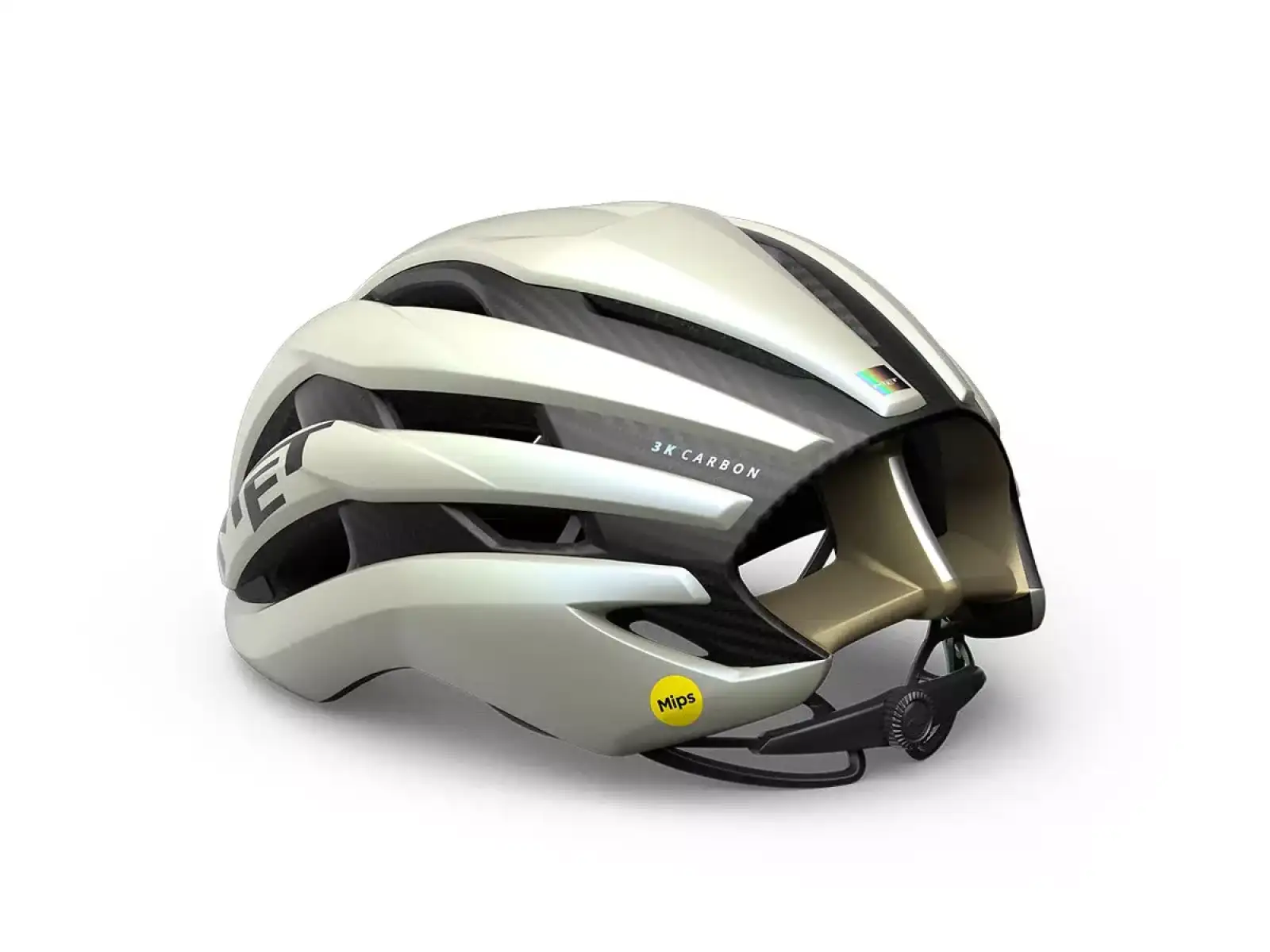 Cyklistická prilba MET Trenta 3K Carbon MIPS Vanilla Ice Gold