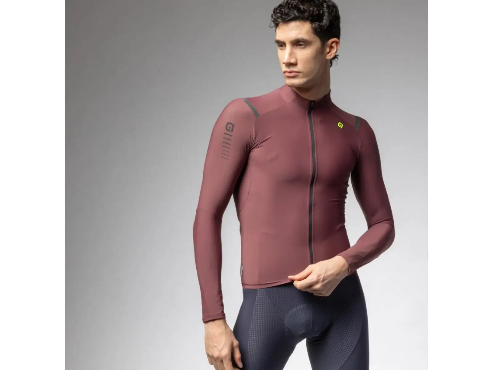 Alé R-EV1 Warm Race pánsky zateplený dres dlhý rukáv Burgundy
