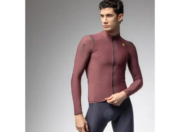 Alé R-EV1 Warm Race pánsky zateplený dres dlhý rukáv Burgundy