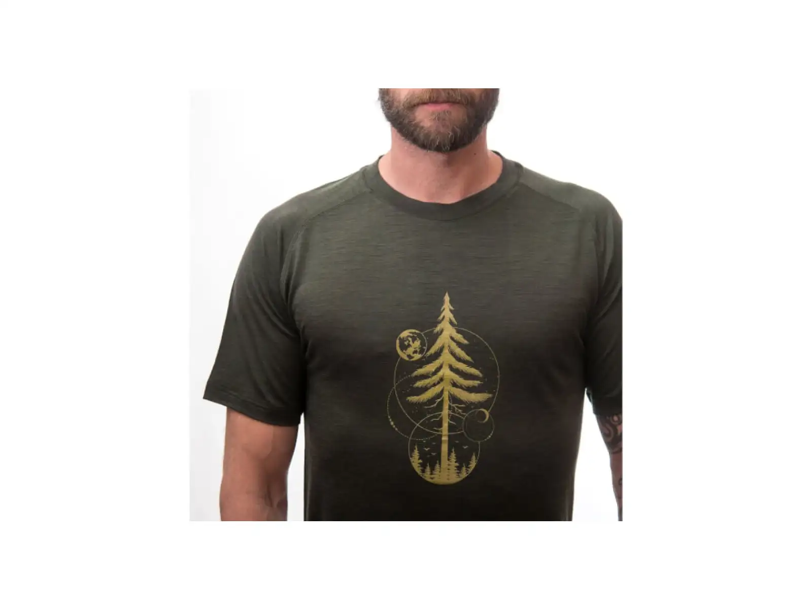 Sensor Merino Air Earth pánske tričko krátky rukáv Olive Green