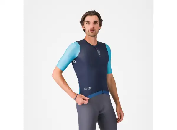 Castelli Corretto pánsky dres krátky rukáv Belgian Blue/Blue Fiamma-White