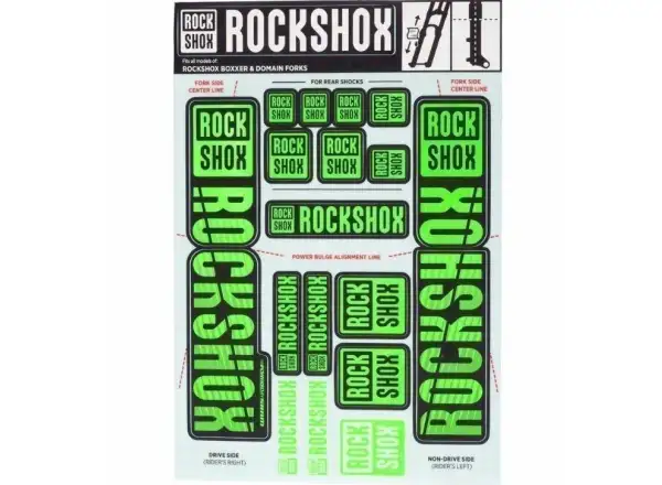 Súprava nálepiek Rock Shox Neon Green pre BoXXer/Domain Dual Crown