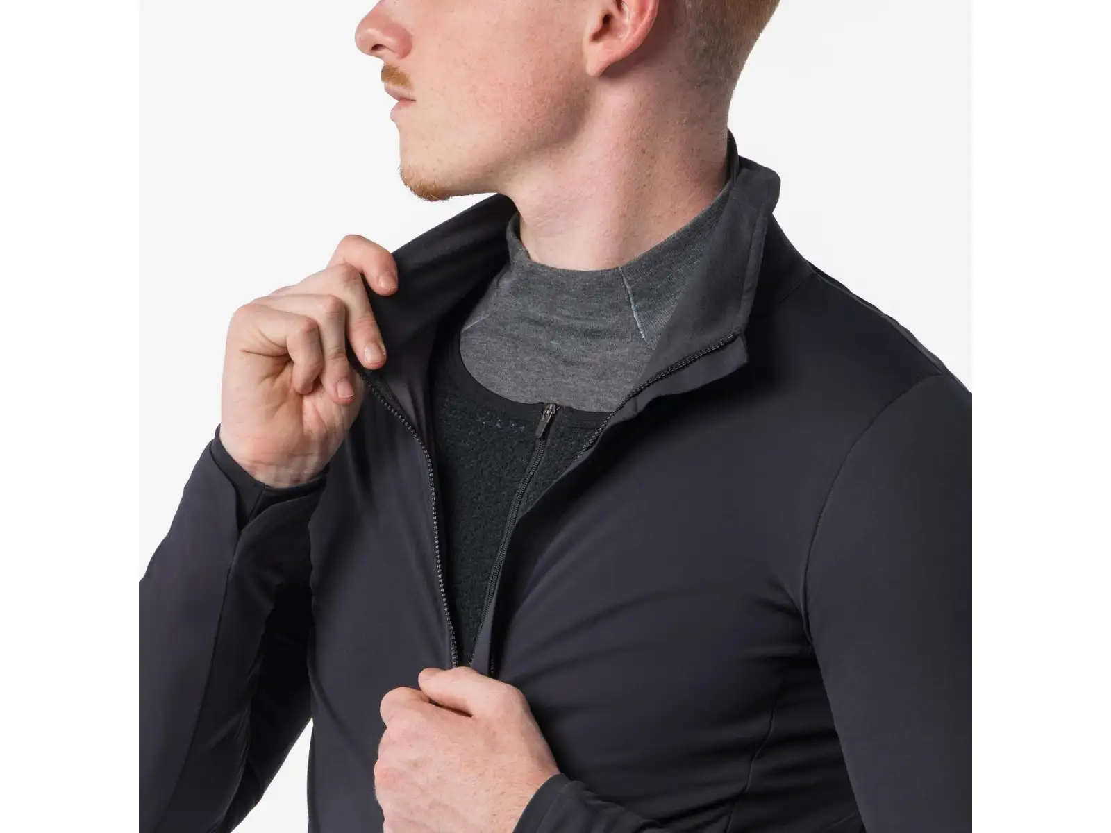 Castelli Alpha 150 Jacket pánska bunda Light Black/Black