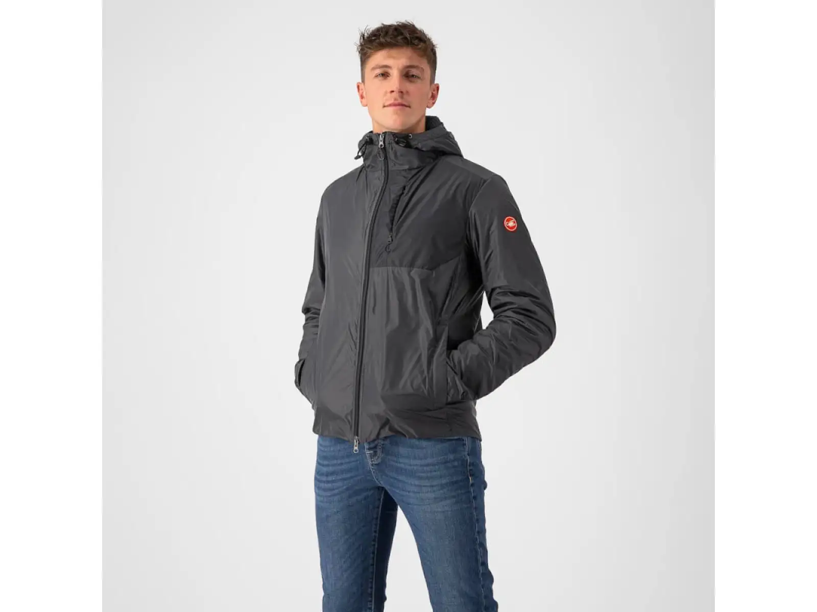 Castelli Riscalda Puffy pánska bunda dark gray/eletric lime