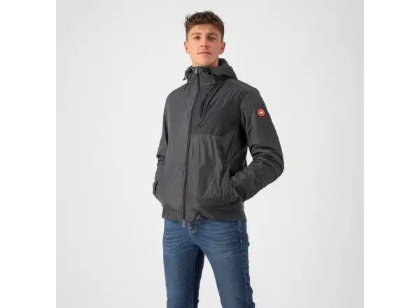 Castelli Riscalda Puffy pánska bunda dark gray/eletric lime