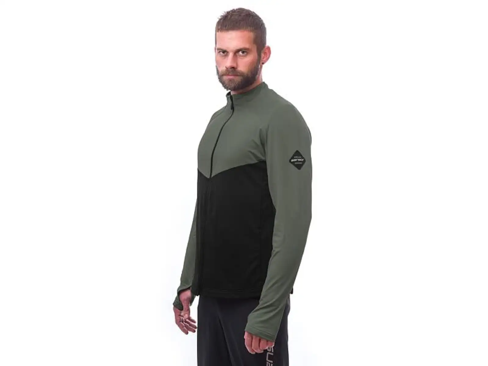 Sensor Coolmax Thermo pánska mikina čierna/Olive Green