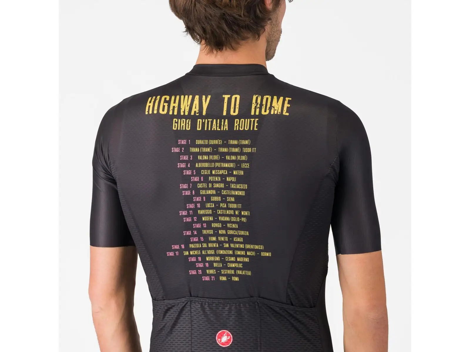 Castelli Giro Highway To Rome pánsky dres krátky rukáv Nero
