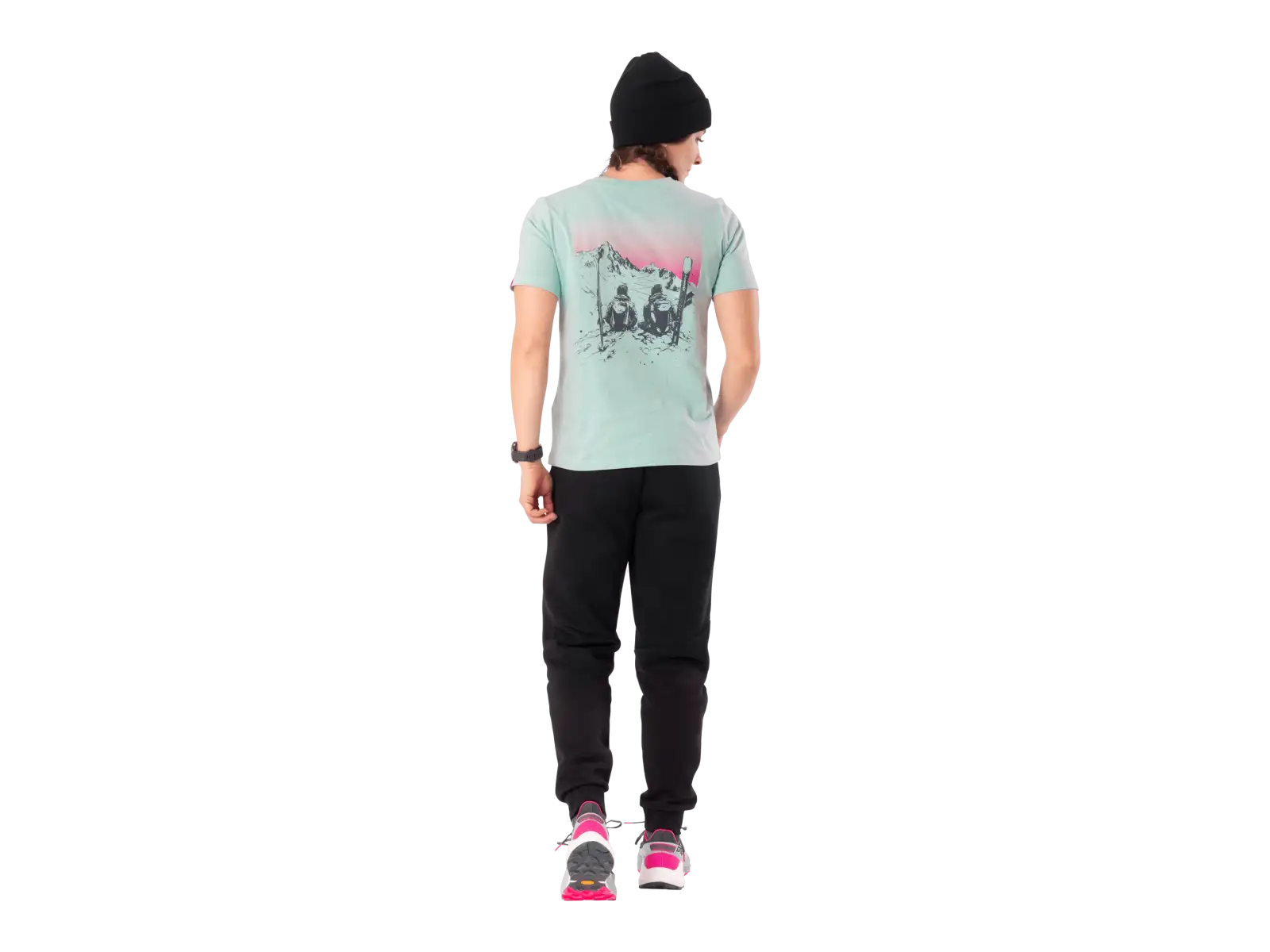 Dynafit Back Graphic Cotton dámske tričko krátky rukáv Cloud Blue/Twilight
