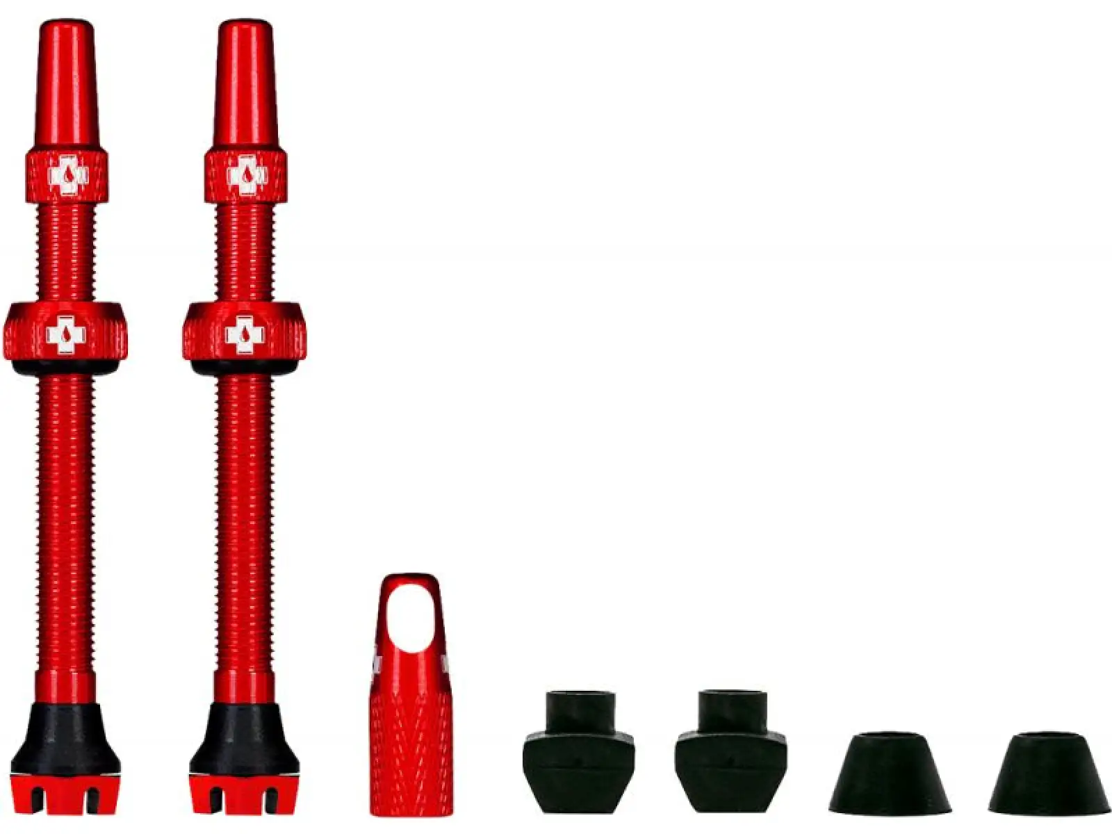 Muc-Off Tubeless Presta Valve KIT V2 bezdušový ventil 2 ks červená