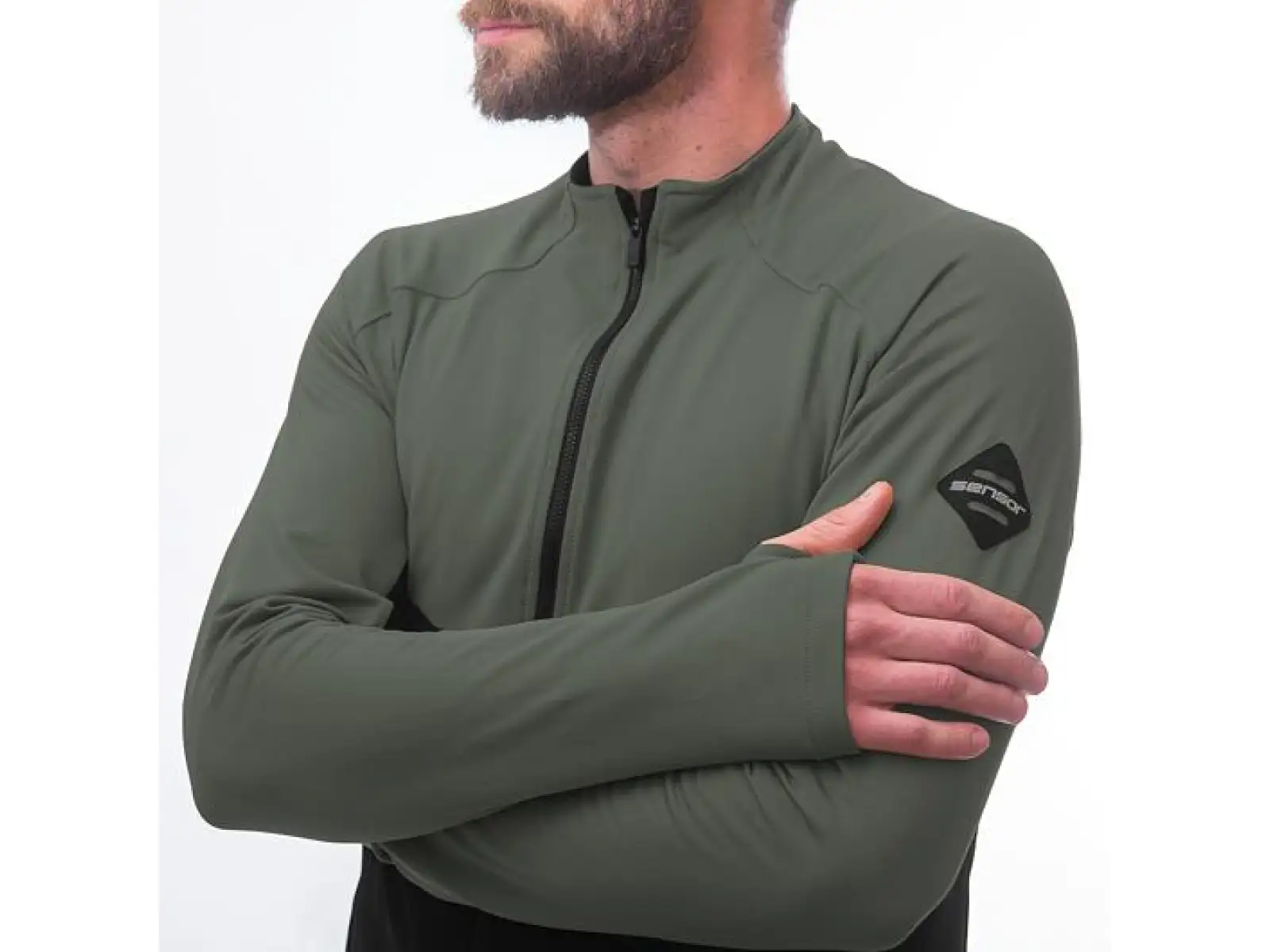 Sensor Coolmax Thermo pánska mikina čierna/Olive Green