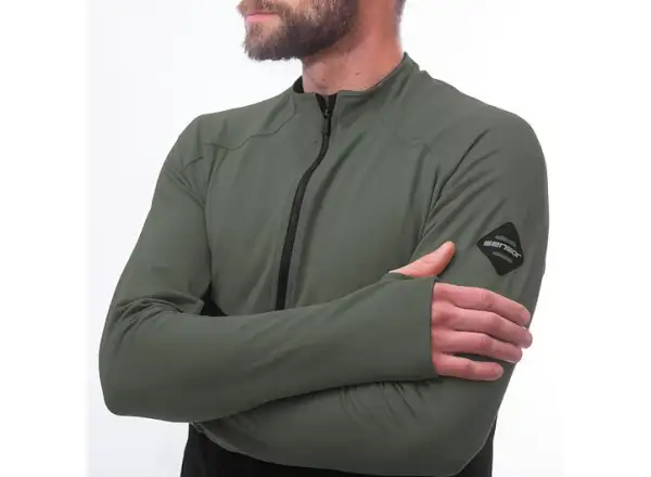 Sensor Coolmax Thermo pánska mikina čierna/Olive Green