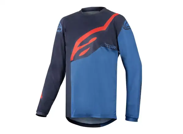 Alpinestars Racer detský dres s dlhým rukávom Dark Navy/Mid Blue/Red