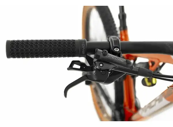 Rock Machine Blizzard TLR 70-29 oranžový/strieborný celoodpružený horský bicykel
