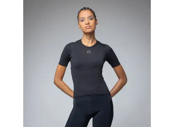 Alé Intimo Merino dámske spodné tričko krátky rukáv Black