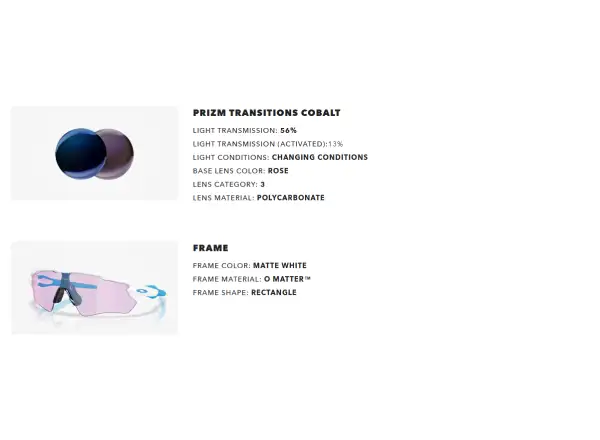 Oakley Radar EV Path fotochromatické okuliare Matte White/Prizm Transitions Cobalt
