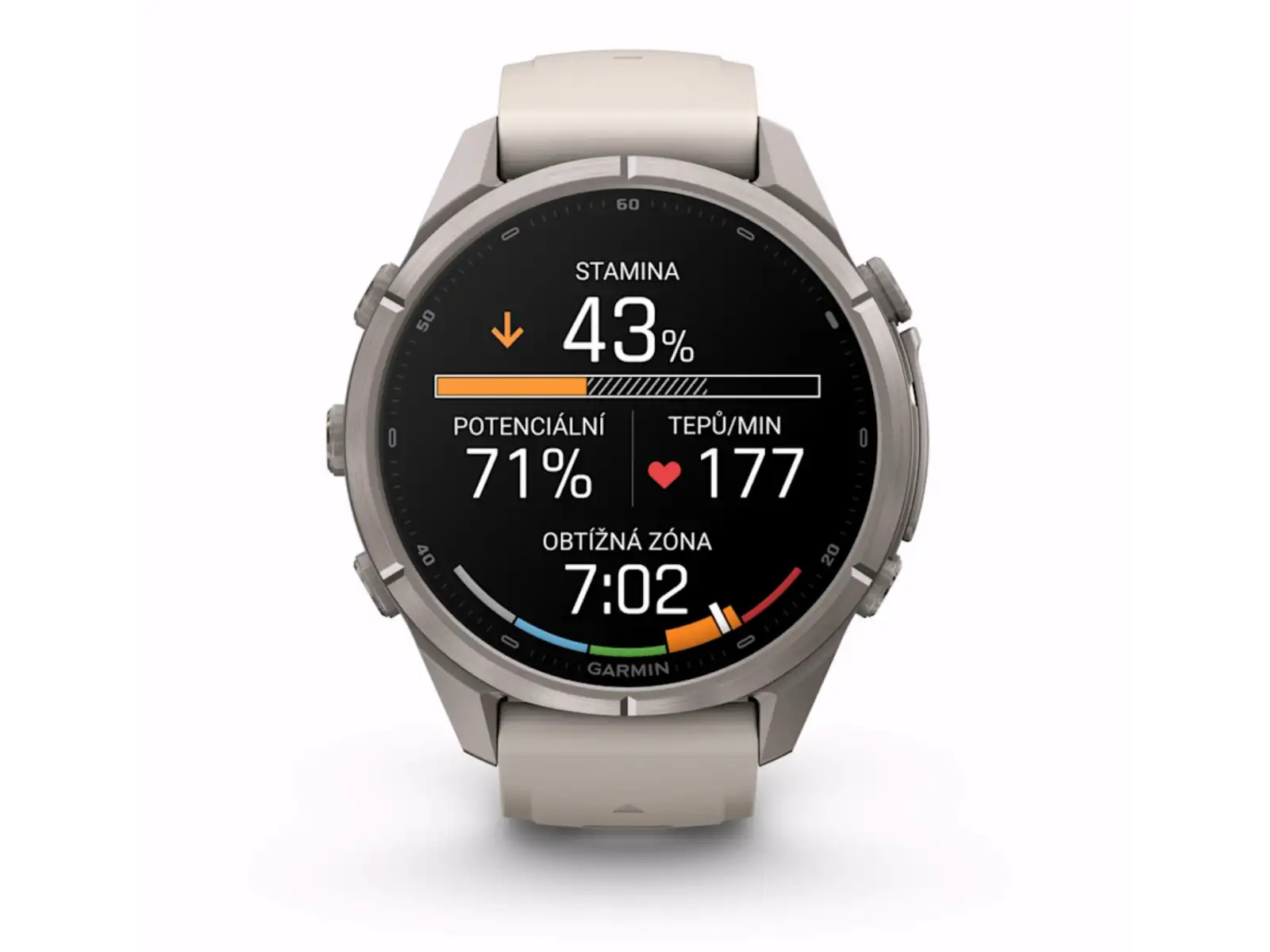 Garmin fenix 9 Pro inReach 43 mm inteligentné hodinky Titanium Fog Gray/Dark Sandstone