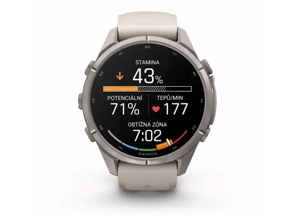 Garmin fenix 9 Pro inReach 43 mm inteligentné hodinky Titanium Fog Gray/Dark Sandstone