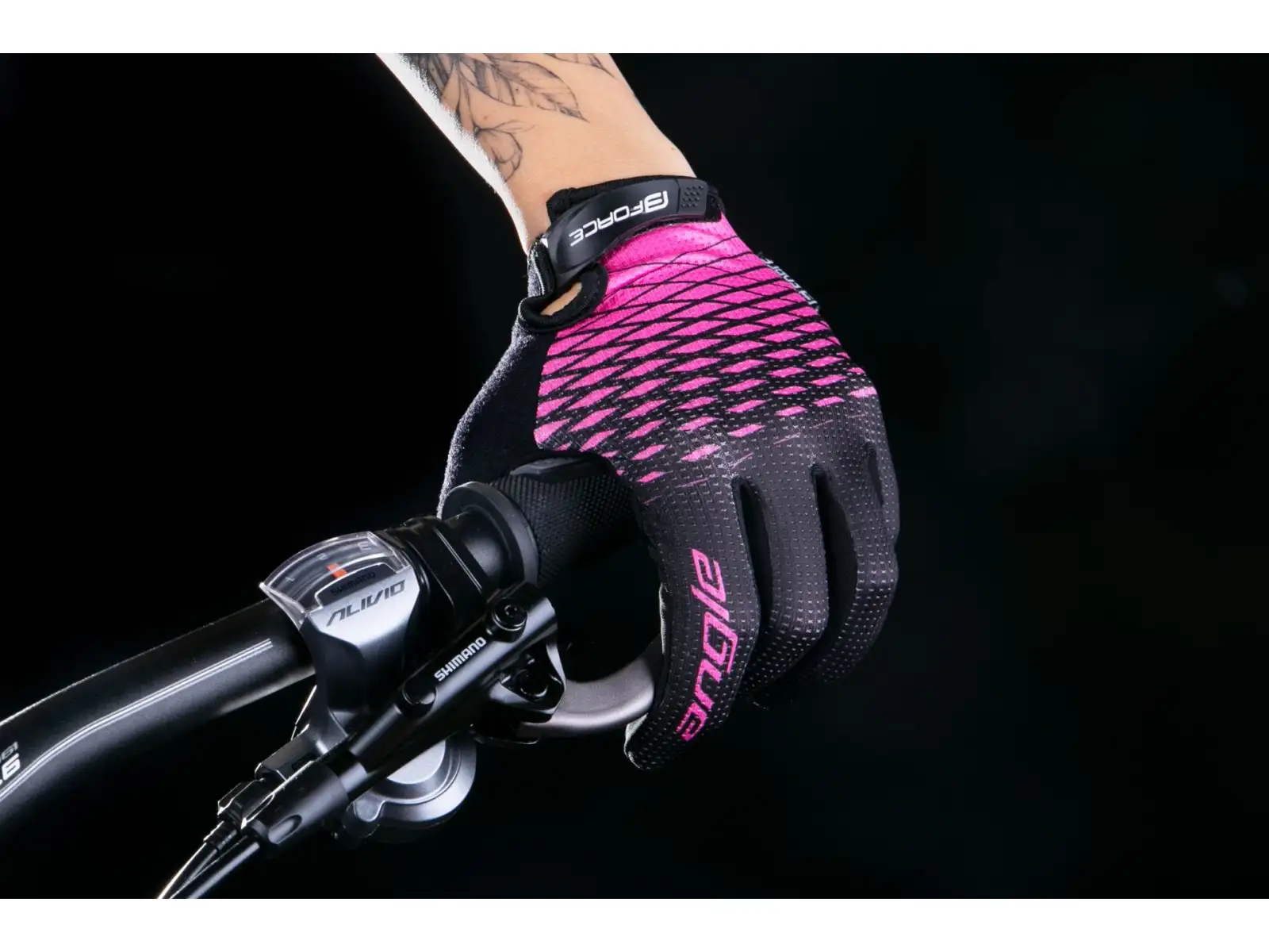 Force Angle MTB rukavice ružové/čierne