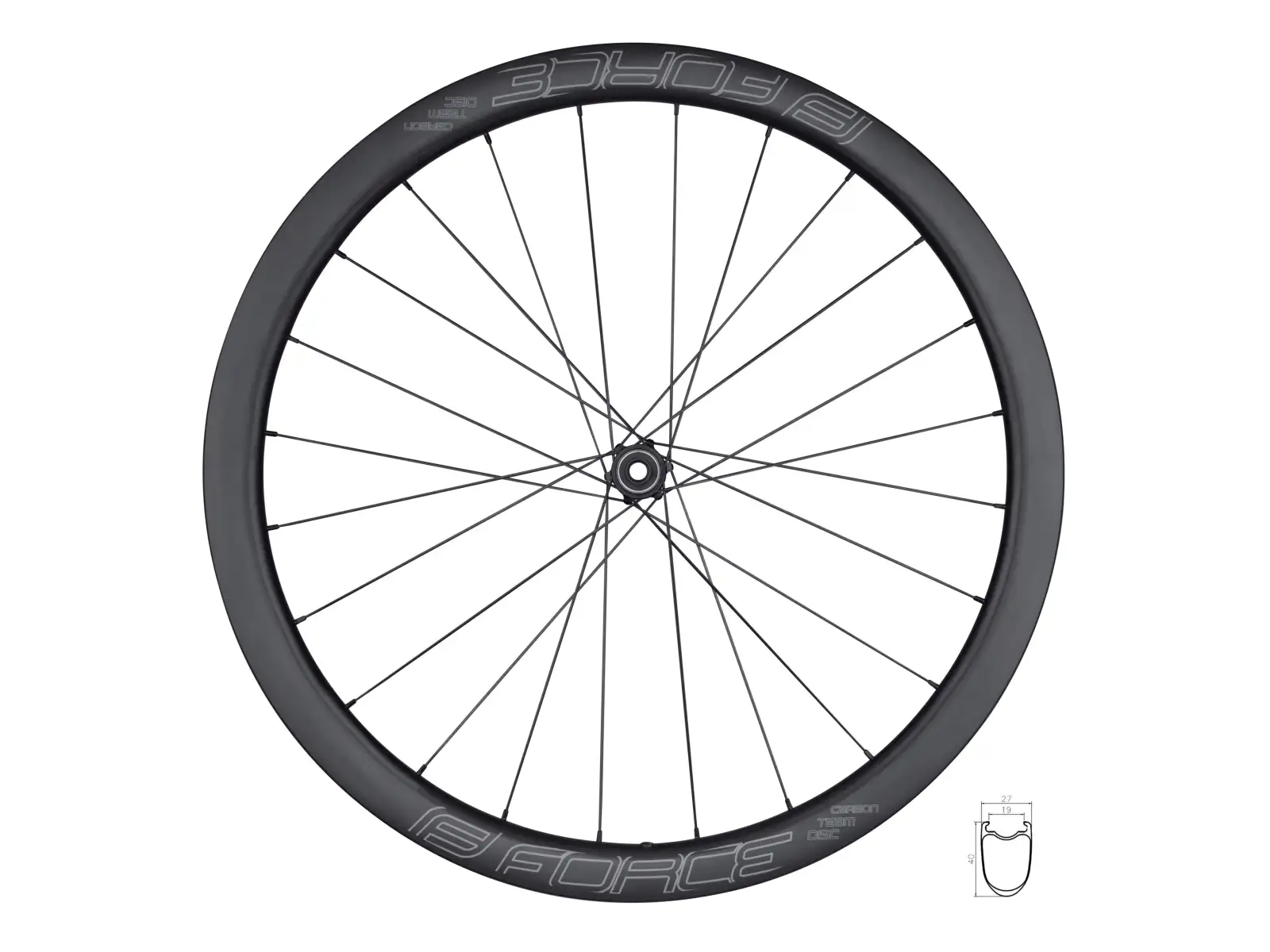 Force Team SP Karbón Disc XDR cestné vypletené koleso 12x142 mm, 40 mm zadné