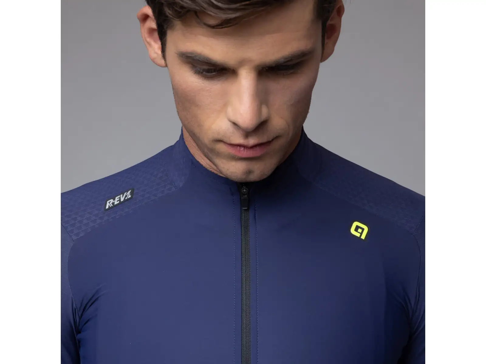 Alé R-EV1 Warm Race pánsky zateplený cyklistický dres Blueish
