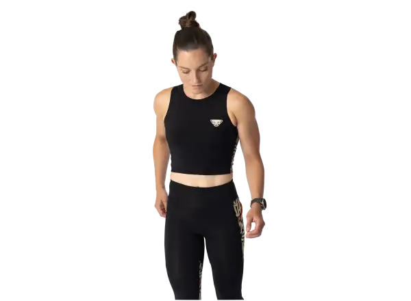 Dynafit Trail Crop Top dámske tričko bez rukávov Black Out