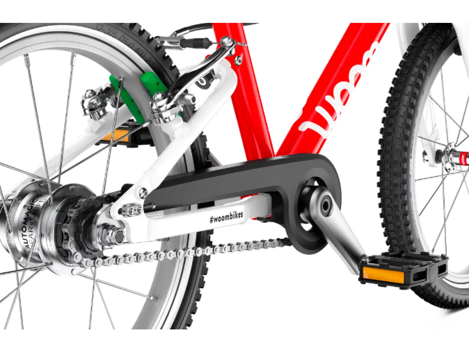 Woom 3 Red Automagic 16" Detský bicykel