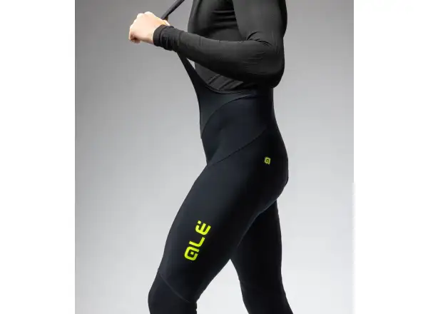 ALÉ Calzamaglia C/B Winter pánske zimné cyklistické nohavice black/fluo yellow