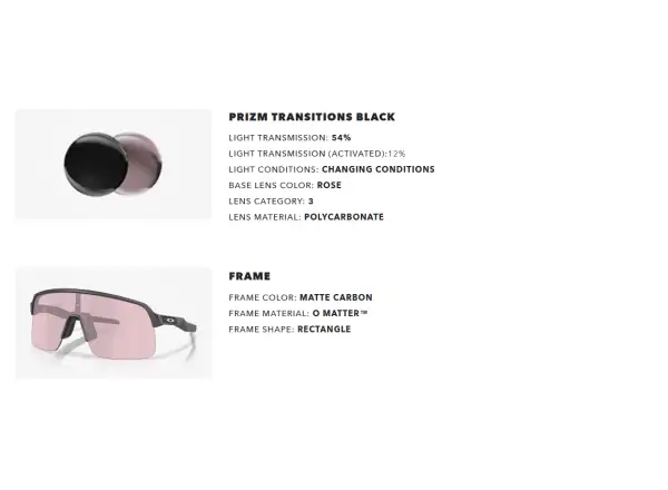 Oakley Sutro Lite fotochromatické okuliare Matte Carbon/Prizm Transitions Black