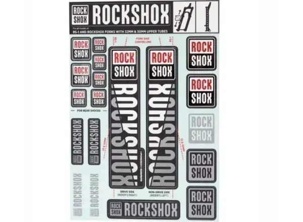 Rock Shox Decal Kit polepy vidlíc 30/32/RS1 biela